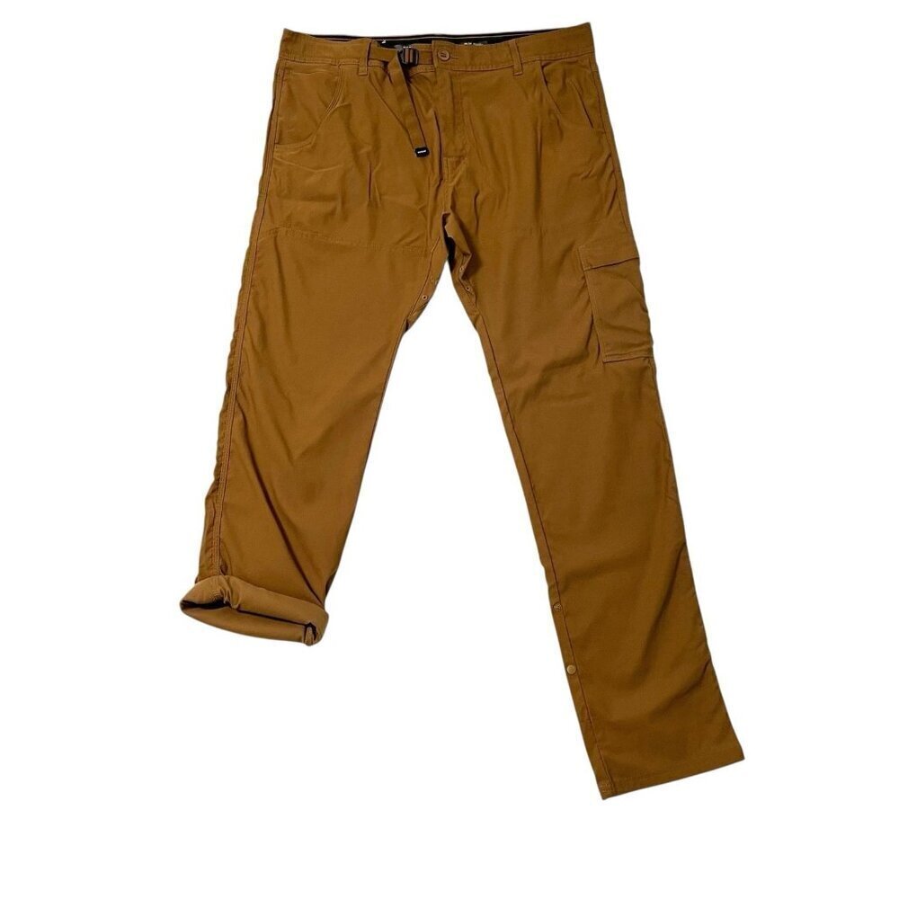 prAna Convertible Stretch Vented Cargo Straight Water Repellent Pant Brown 38x34